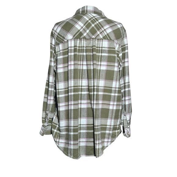 Gap Cotton Green Plaid Button Up Size Large - Picture 2 of 4